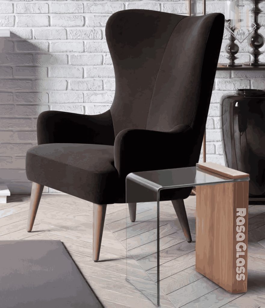 میز کنارمبلی پایه چوبی تینا