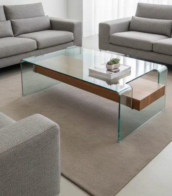 میز جلومبلی رویال شیشه خم