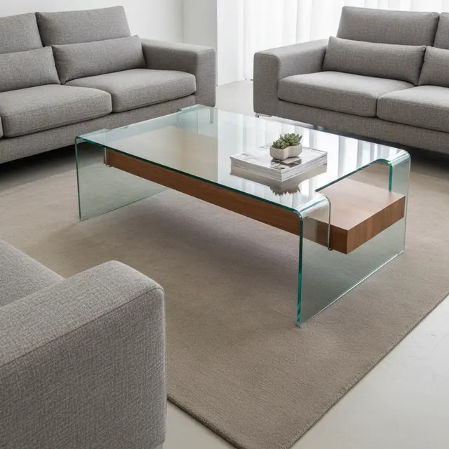 میز جلومبلی رویال میز جلومبلی رویال شیشه خم